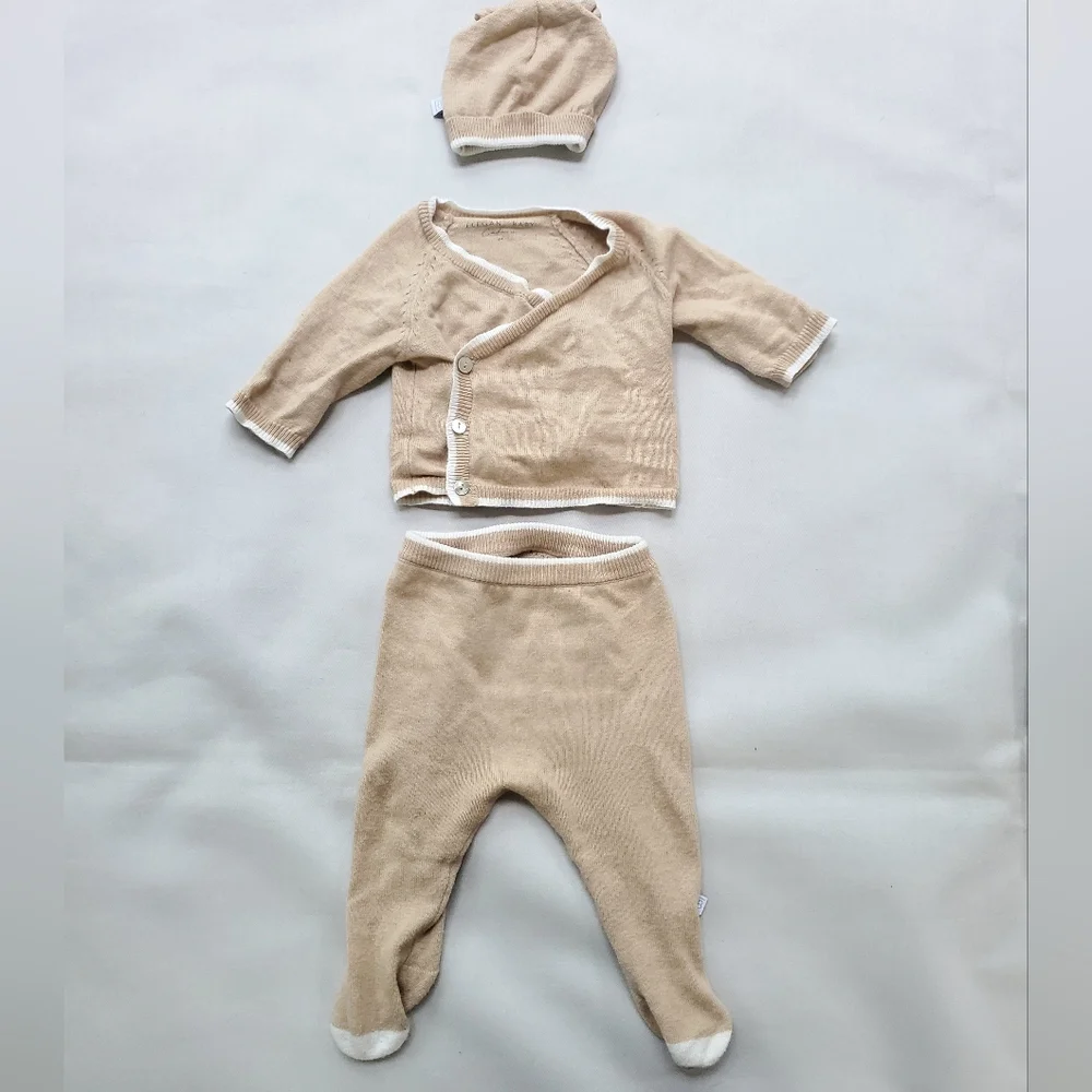 Elegant Baby Baby Layette Knit & Jumpsuit Set - Cotton Cashmere Sz 3 Months